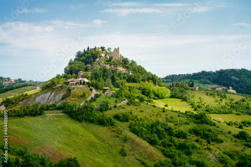 Rural landscape near San Polo and Canossa, Emilia-Romagna. Castle photo