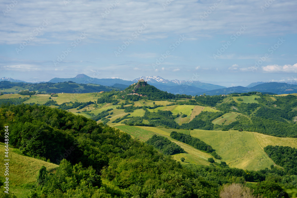 Fototapeta premium Rural landscape near San Polo and Canossa, Emilia-Romagna