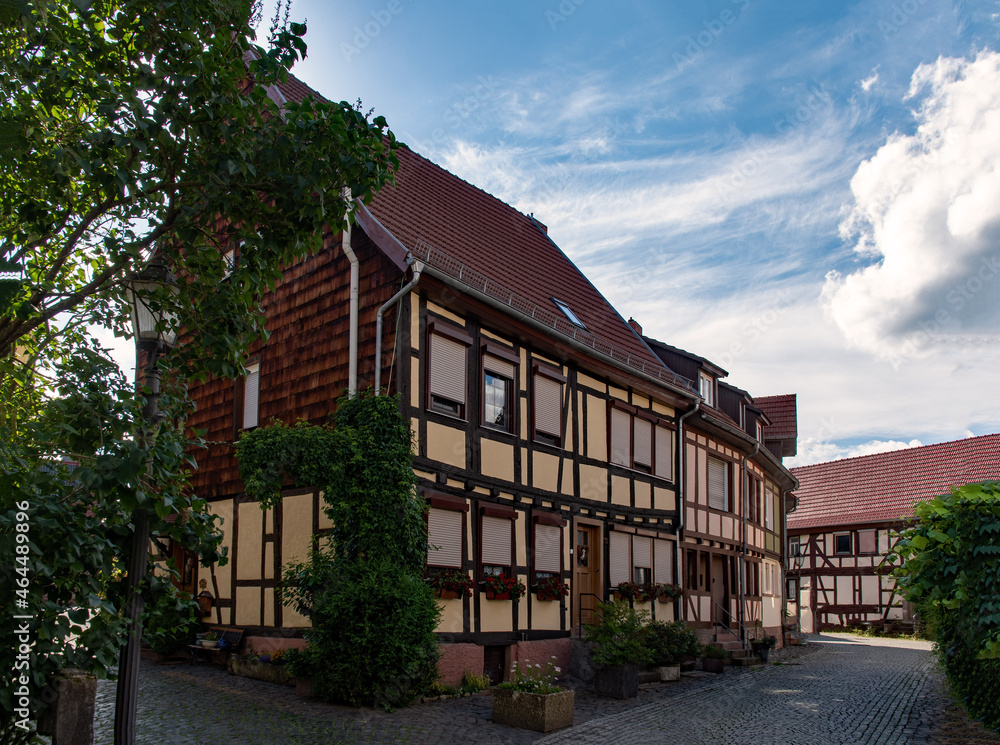 Fachwerkhäuser in der Altstadt von Schlüchtern in Hessen in Deutschland