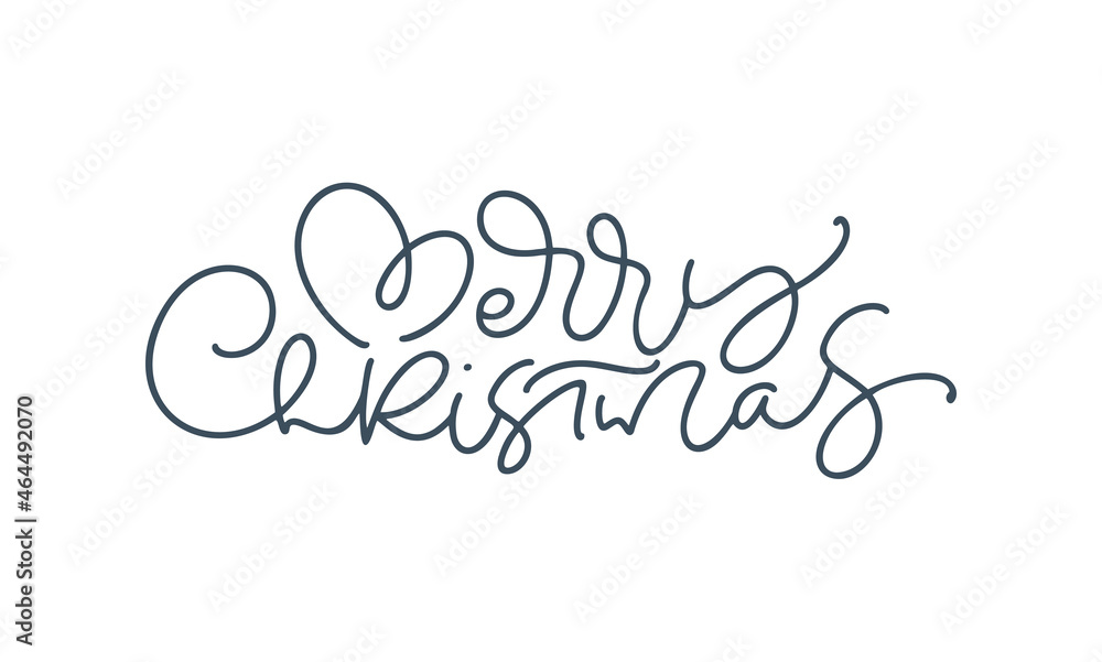 Merry Christmas vector hand drawn lettering monoline calligraphy text isolated on white background. Text for cards invitations, templates. Stock illustration Merry Christmas vector hand drawn lettering monoline calligraphy text isolated on white background. Text for cards invitations, templates. Stock illustration