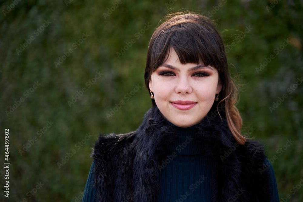 Young woman selective focus portrait outdoor Young woman selective focus portrait outdoor