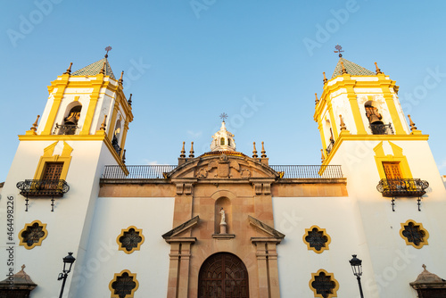 The colorful facade of the church named 