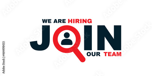 We are hiring with magnifier illustration