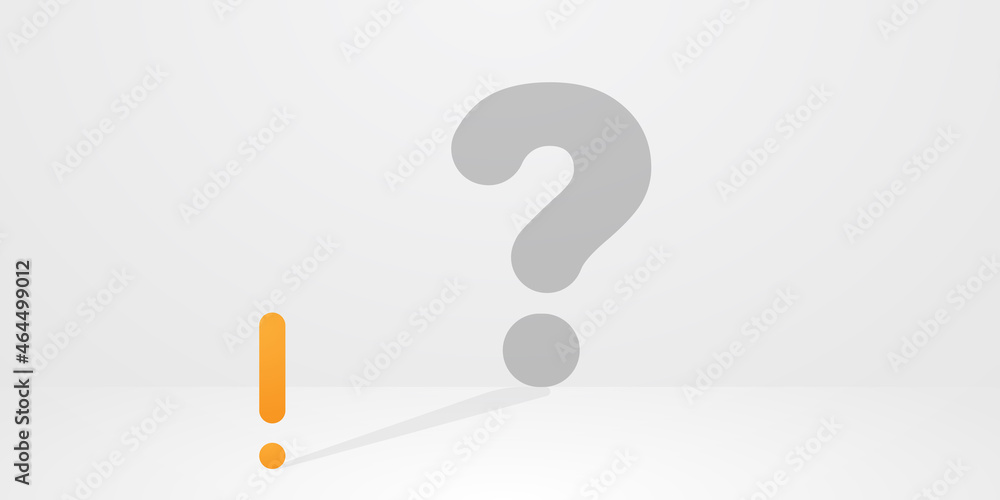 Exclamation mark with question shadow Exclamation mark with question shadow