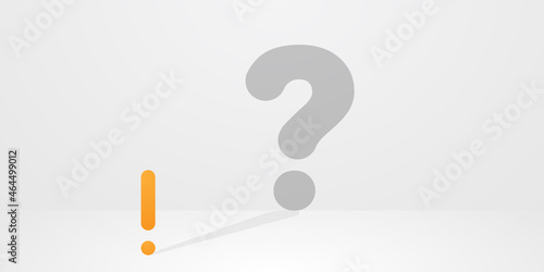 Exclamation mark with question shadow