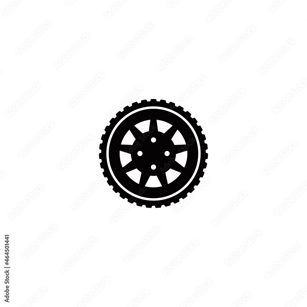 Car wheel simple flat icon vector illustration Car wheel simple flat icon vector illustration