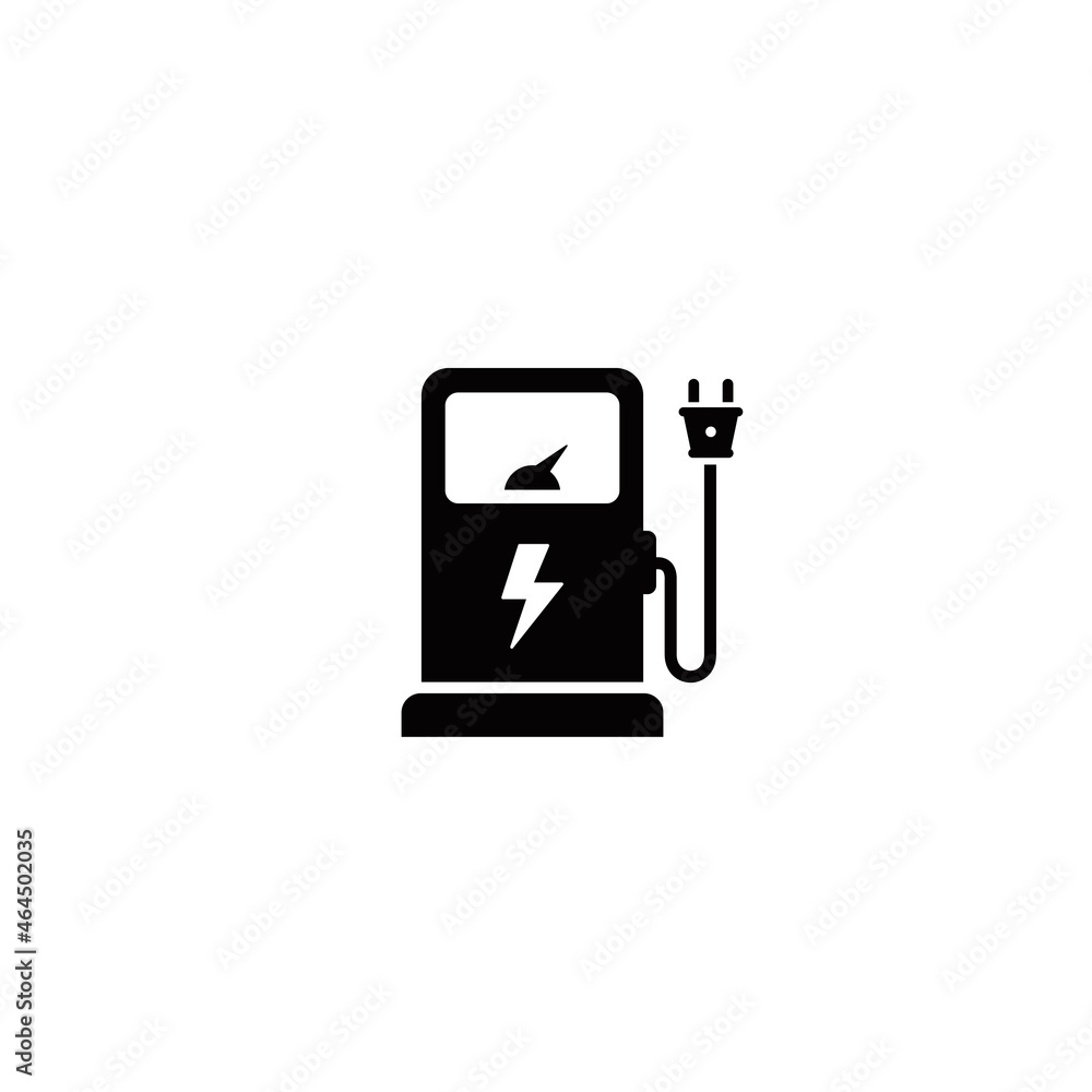 Electric car fuel simple flat icon vector illustration Electric car fuel simple flat icon vector illustration
