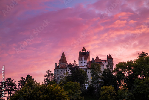Bran Castle at sunset. The famous Dracula s castle in Transylvania  Romania