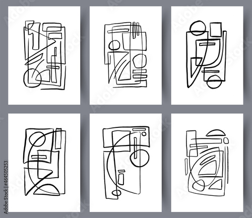 Printable wall art vector poster set.