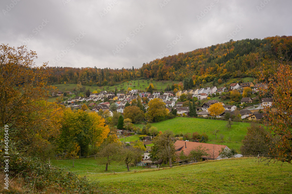 autumn landscape in the mountains in Switzerland