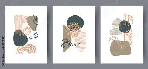 Scandinavian abstract vector print set.