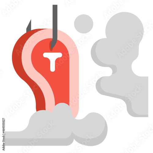 smoking meat flat icon