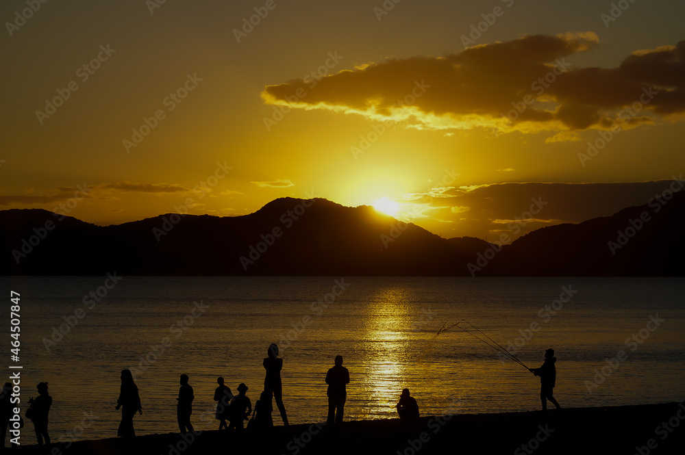 Fototapeta premium 夕焼けと海