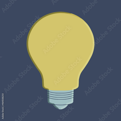 Vector, Bombilla con fondo azul oscuro. Idea, negocios, lluvia de ideas.