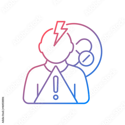 Side effects risk gradient linear vector icon. Experimental drug reactions. Identifying adverse effects in volunteers. Thin line color symbol. Modern style pictogram. Vector isolated outline drawing photo