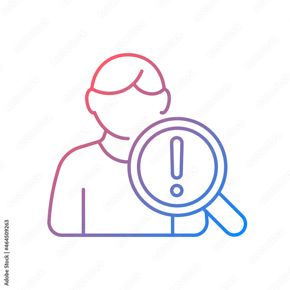 Studying risk factors gradient linear vector icon. Experimental trial. Human volunteers participation. Mortality risk. Thin line color symbol. Modern style pictogram. Vector isolated outline drawing