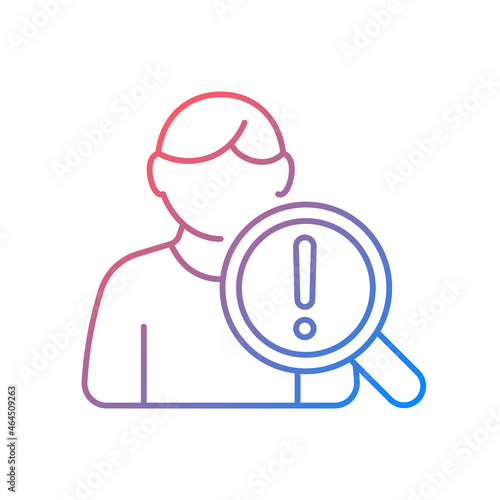 Studying risk factors gradient linear vector icon. Experimental trial. Human volunteers participation. Mortality risk. Thin line color symbol. Modern style pictogram. Vector isolated outline drawing