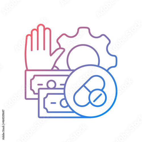 Feasibility studies gradient linear vector icon. Conducting clinical trials. Investigating researches viability. Thin line color symbol. Modern style pictogram. Vector isolated outline drawing