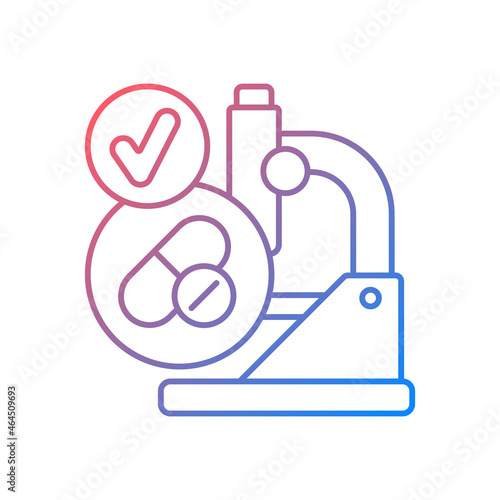 Successful research gradient linear vector icon. Effective clinical trials. Advance drugs to market. Medical biotech. Thin line color symbol. Modern style pictogram. Vector isolated outline drawing