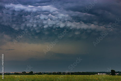 mammatus clouds in the stormy sky, Poland, Lublin photo