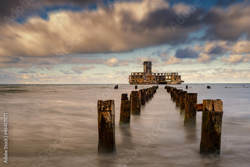 Gdynia Babie Doły, Poland: post-German torpedo station in the Baltic Sea from the Second World War.