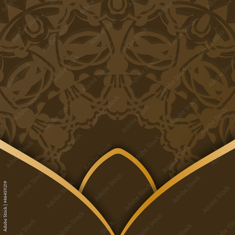 Brochure in brown with Greek gold ornaments for your brand.