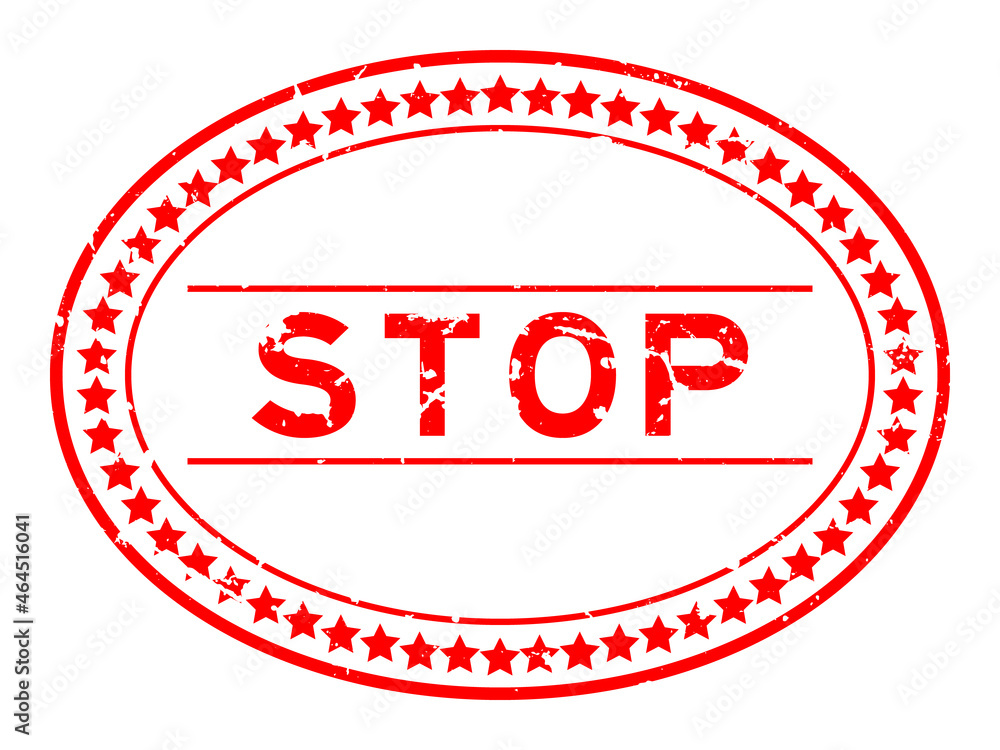 Grunge red stop word oval rubber seal stamp on white background Grunge red stop word oval rubber seal stamp on white background