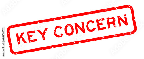 Grunge red key concern word square rubber seal stamp on white background