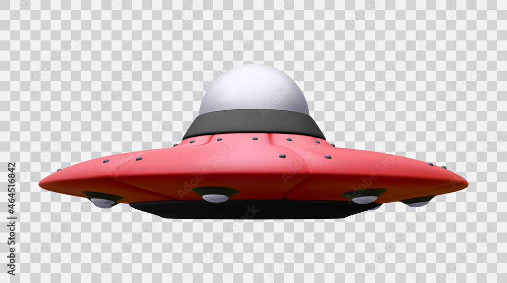 Realistic unidentified flying object isolated on transparent background. Vector illustration Realistic unidentified flying object isolated on transparent background. Vector illustration