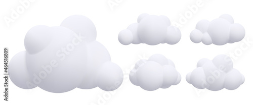 Decorative realistic white clouds. Vector illustration