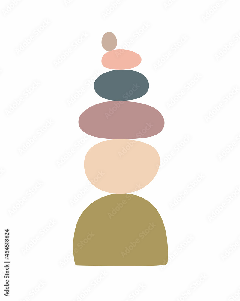 Zen stones simple abstract vector illustration in flat style, relax, meditation and yoga concept, boho colors stone pyramid for making banners, posters, cards, prints, wall art Zen stones simple abstract vector illustration in flat style, relax, meditation and yoga concept, boho colors stone pyramid for making banners, posters, cards, prints, wall art