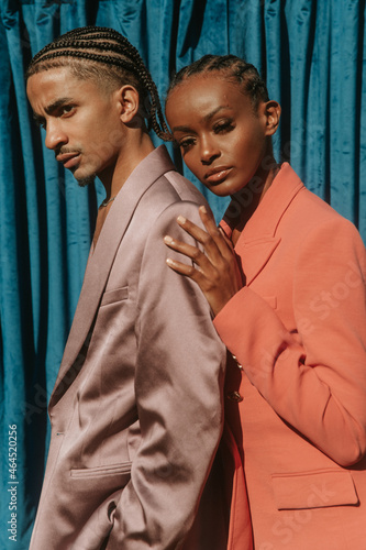 portrait of a couple in cornrows