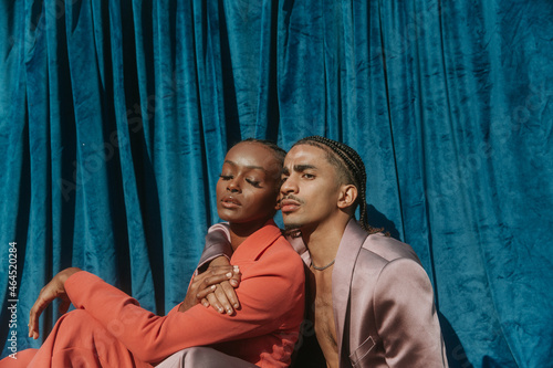 portrait of a couple in cornrows