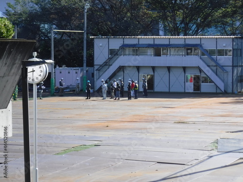 Obraz na plátně 工事現場の朝礼　～Morning assembly at the construction site