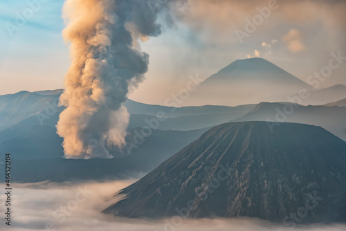 Activity at Mount Bromo in the early morning