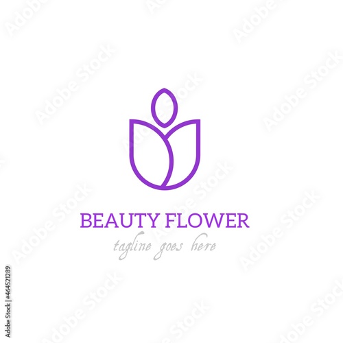 luxury beauty beauty flower logo spa salon cosmetic brand. circular flower and leaf logotype - vector
