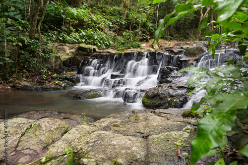  Selective focus.Waterfall in Namtok Samlan National Park. 