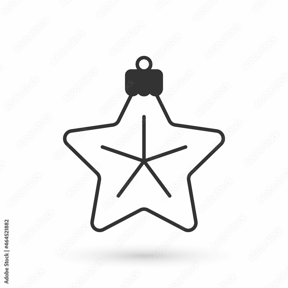 Grey Christmas star icon isolated on white background. Merry Christmas and Happy New Year. Vector Grey Christmas star icon isolated on white background. Merry Christmas and Happy New Year. Vector