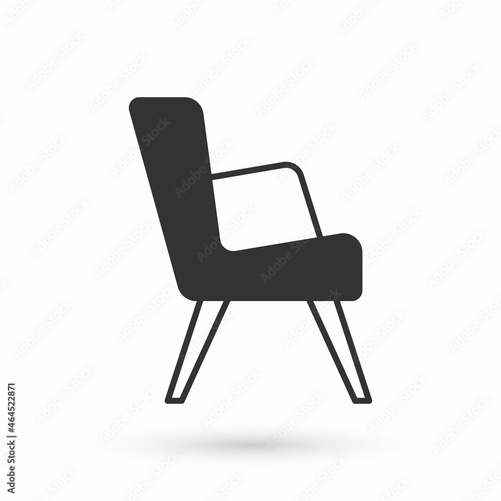 Grey Armchair icon isolated on white background. Vector Grey Armchair icon isolated on white background. Vector