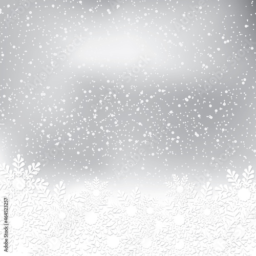 Vector winter snowflakes blurry background