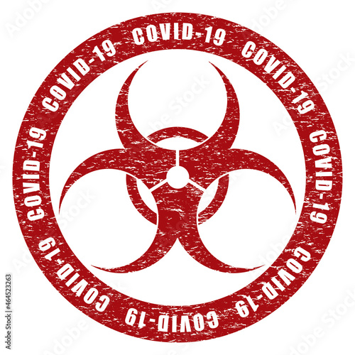 Corona virus biohazard red sign