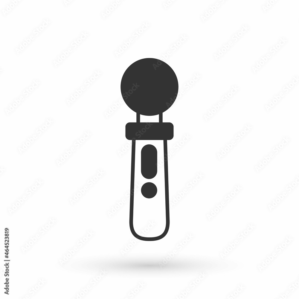 Grey VR controller game icon isolated on white background. Virtual reality experience, sensation of presence, position-tracking technology device. Vector Grey VR controller game icon isolated on white background. Virtual reality experience, sensation of presence, position-tracking technology device. Vector