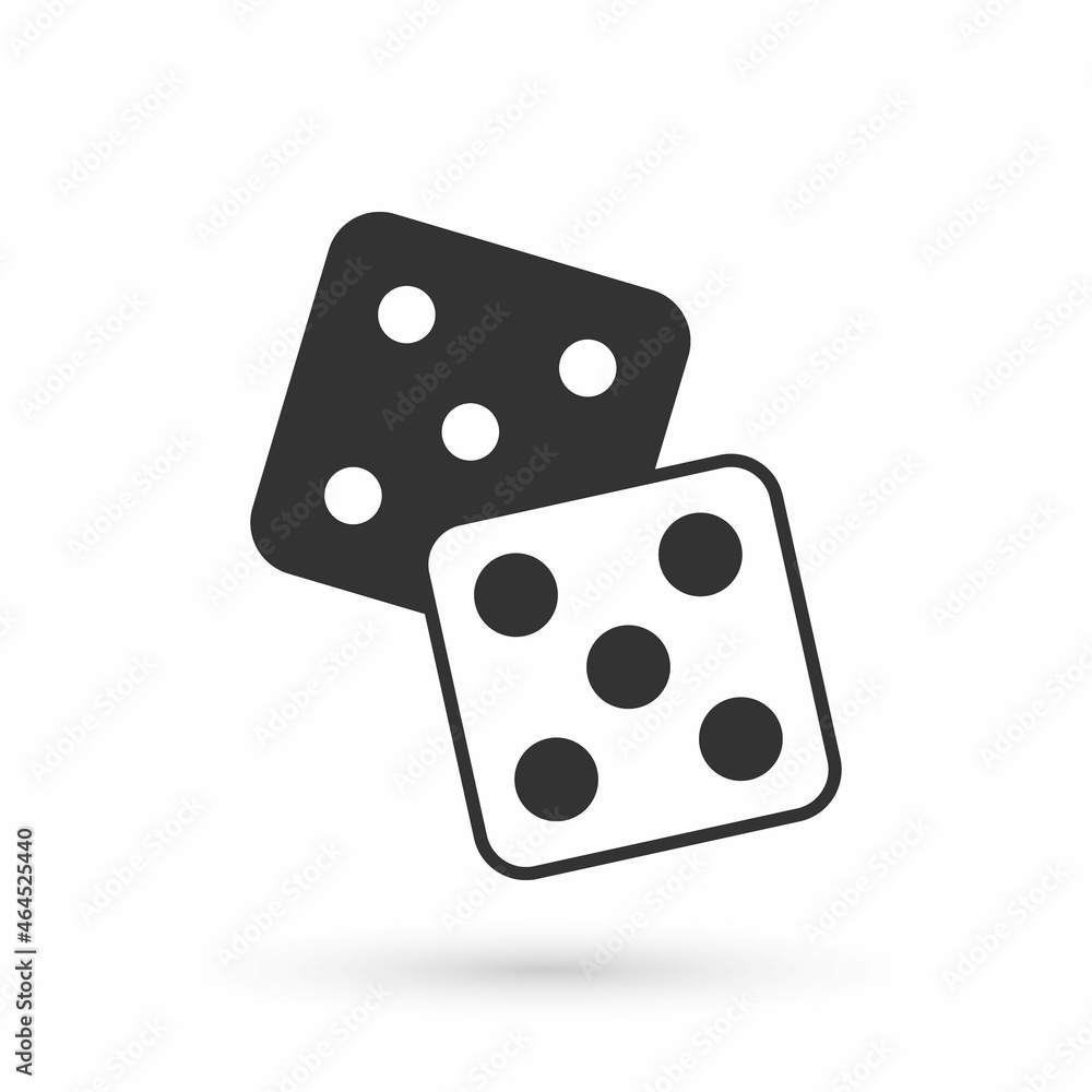 Grey Game dice icon isolated on white background. Casino gambling. Vector Grey Game dice icon isolated on white background. Casino gambling. Vector