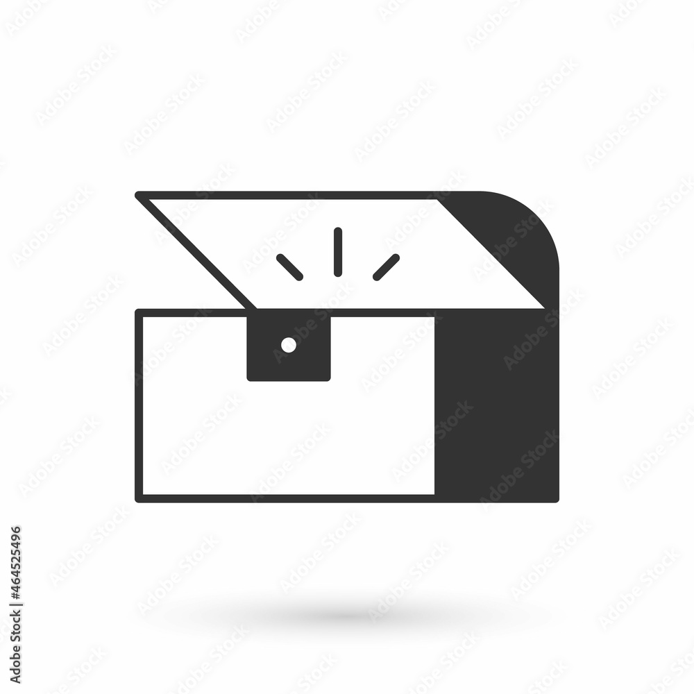 Grey Chest for game icon isolated on white background. Vector Grey Chest for game icon isolated on white background. Vector