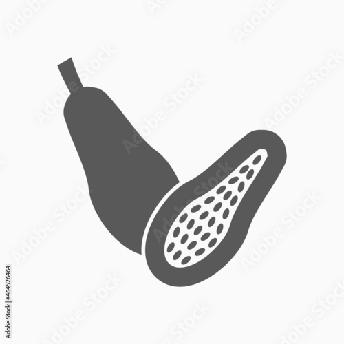 papaya icon, fruit vector, pawpaw illustration