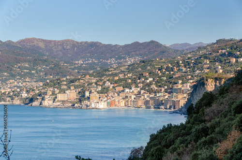 Punta Chiappa, stretch of coast on the Portofino promontory in Genoa in Liguria © sergioboccardo