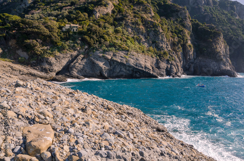 Punta Chiappa, stretch of coast on the Portofino promontory in Genoa in Liguria