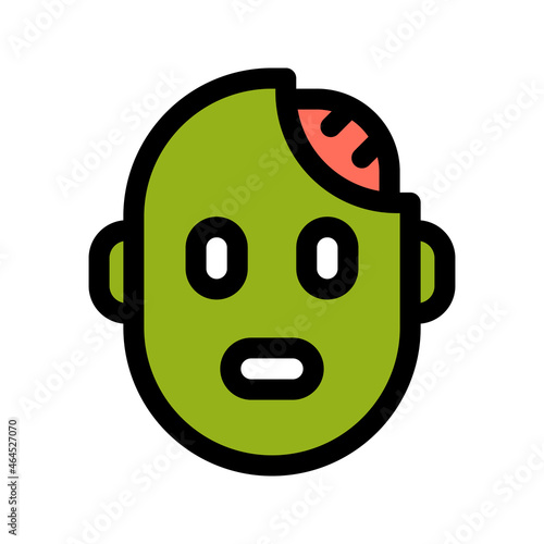 Illustration vector graphic icon of Zombie. Filled Line Style Icon. Halloween Themed Icon. Vector illustration isolated on white background. Perfect for website or application design.