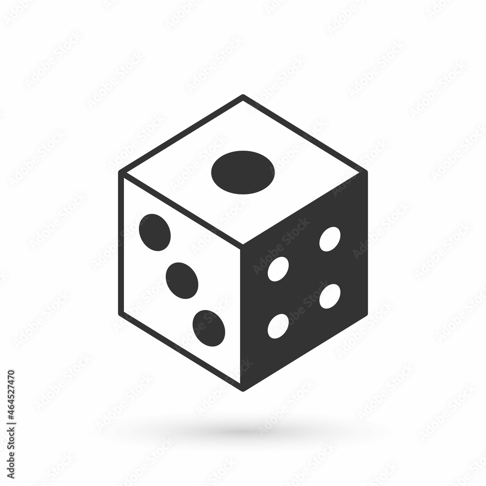 Grey Game dice icon isolated on white background. Casino gambling. Vector Grey Game dice icon isolated on white background. Casino gambling. Vector