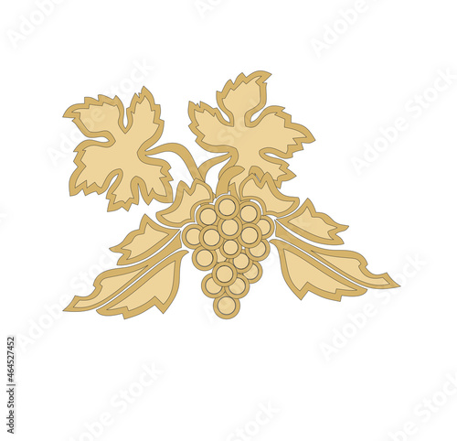 WINE GRAPES VINTAGE VINEYARDS SYMBOL GOLD ELEGANT ILLUSTRATION LUXURY MADE IN ITALY